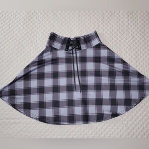 Plaid Black and Gray Women's Skirt
